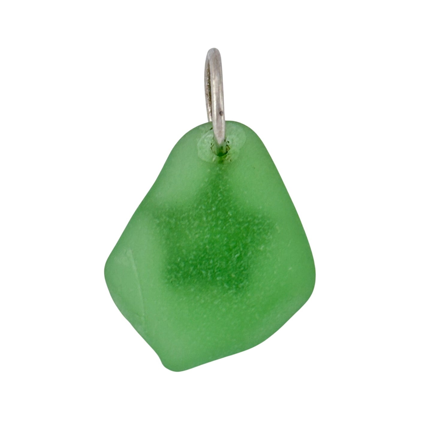 Vintage Sterling Silver 925 Sea Glass Flower Pendant