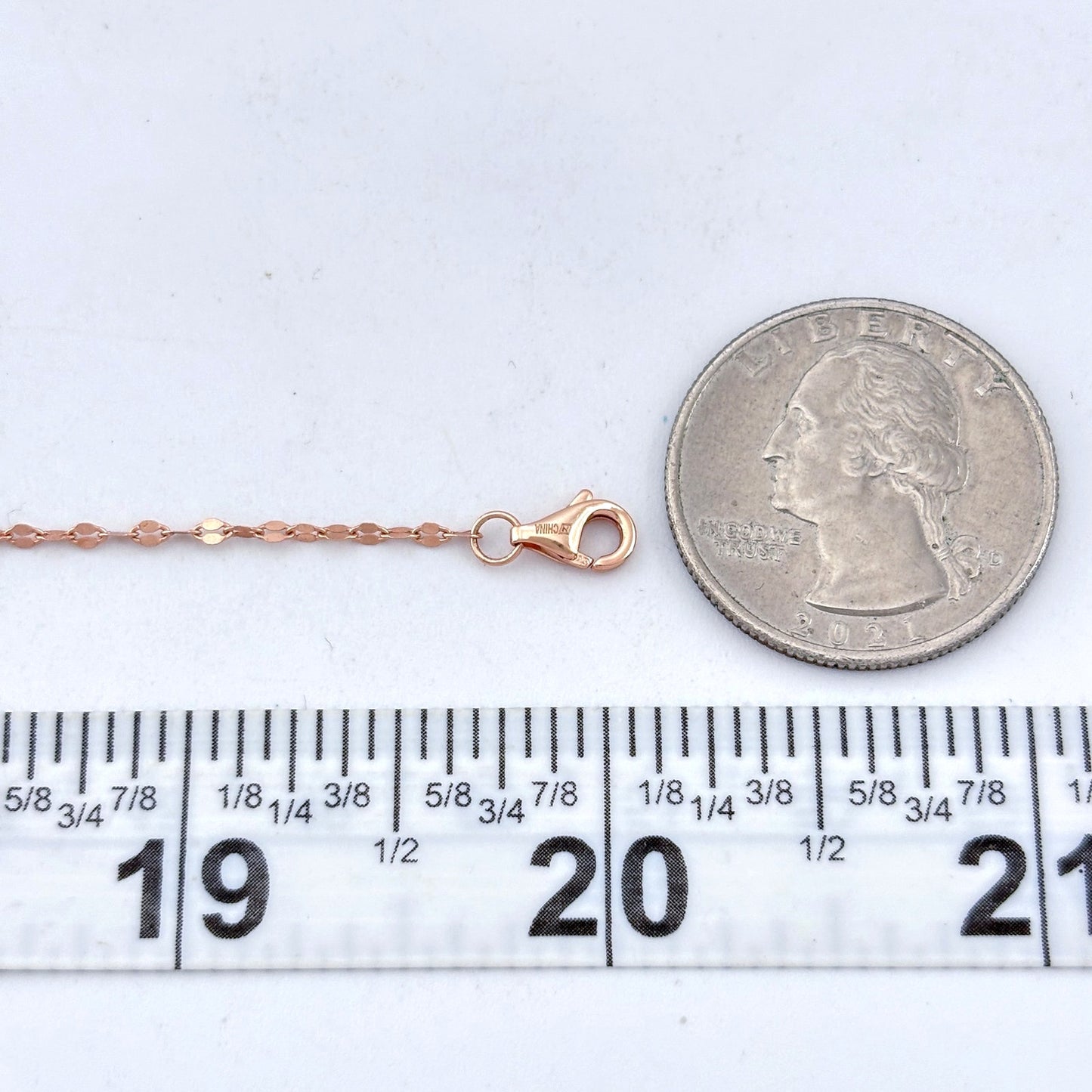 Vintage Rose Gold-Tone Sterling Silver 925 Cubic Zirconia Necklace 18"-20"