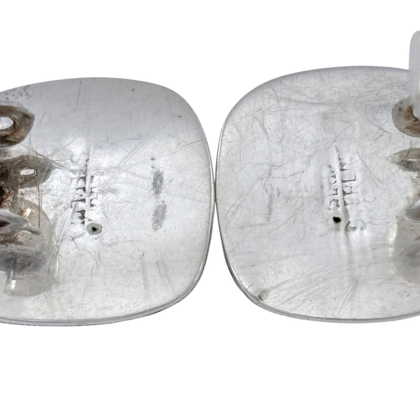 Vintage Sterling Silver 925 White Enamel Dancer Clip-On Earrings