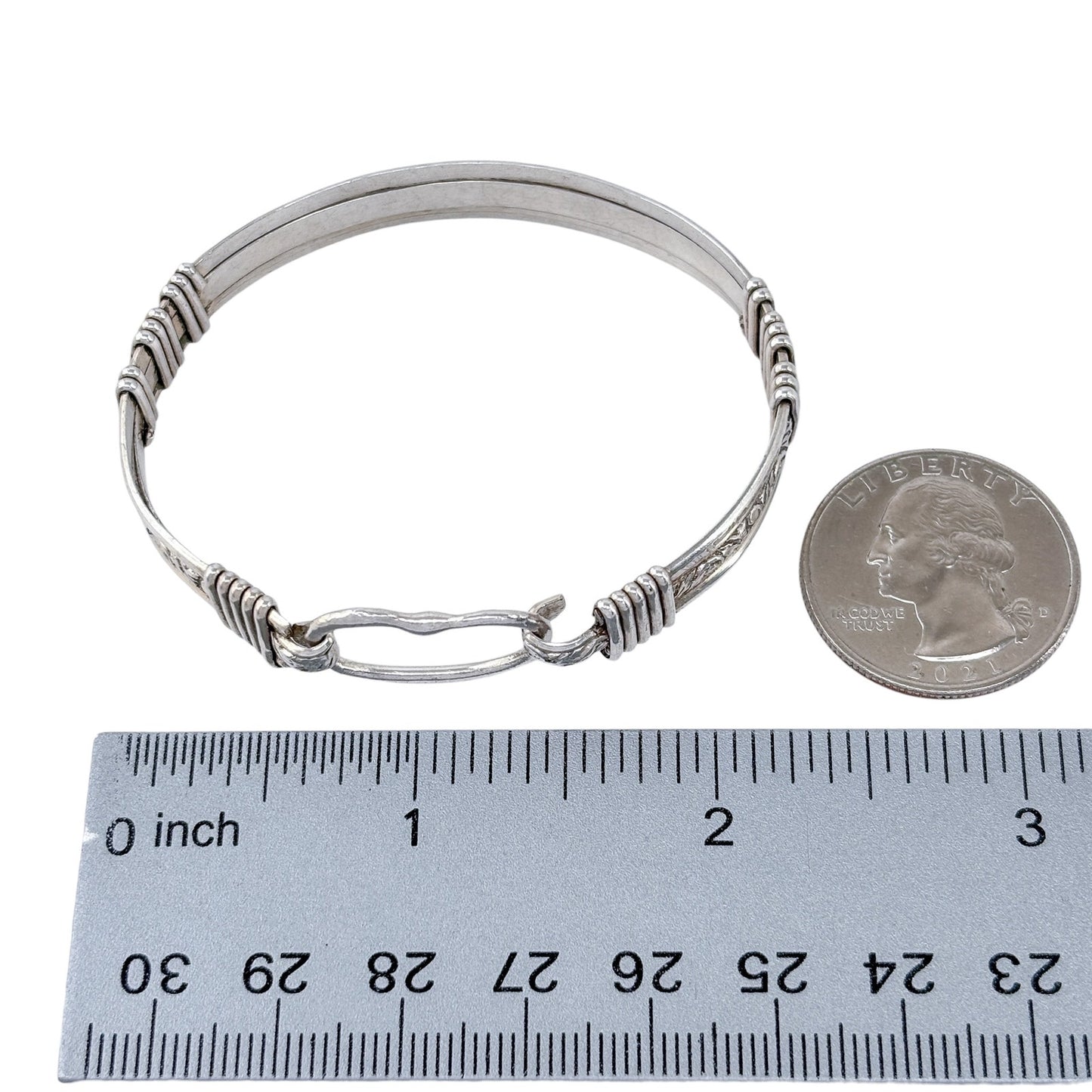 Vintage Sterling Silver 925 Heart Link Design Bracelet 6.25"