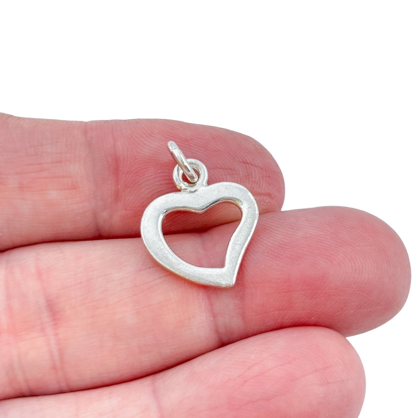 Vintage Sterling Silver 925 Open Heart Pendant