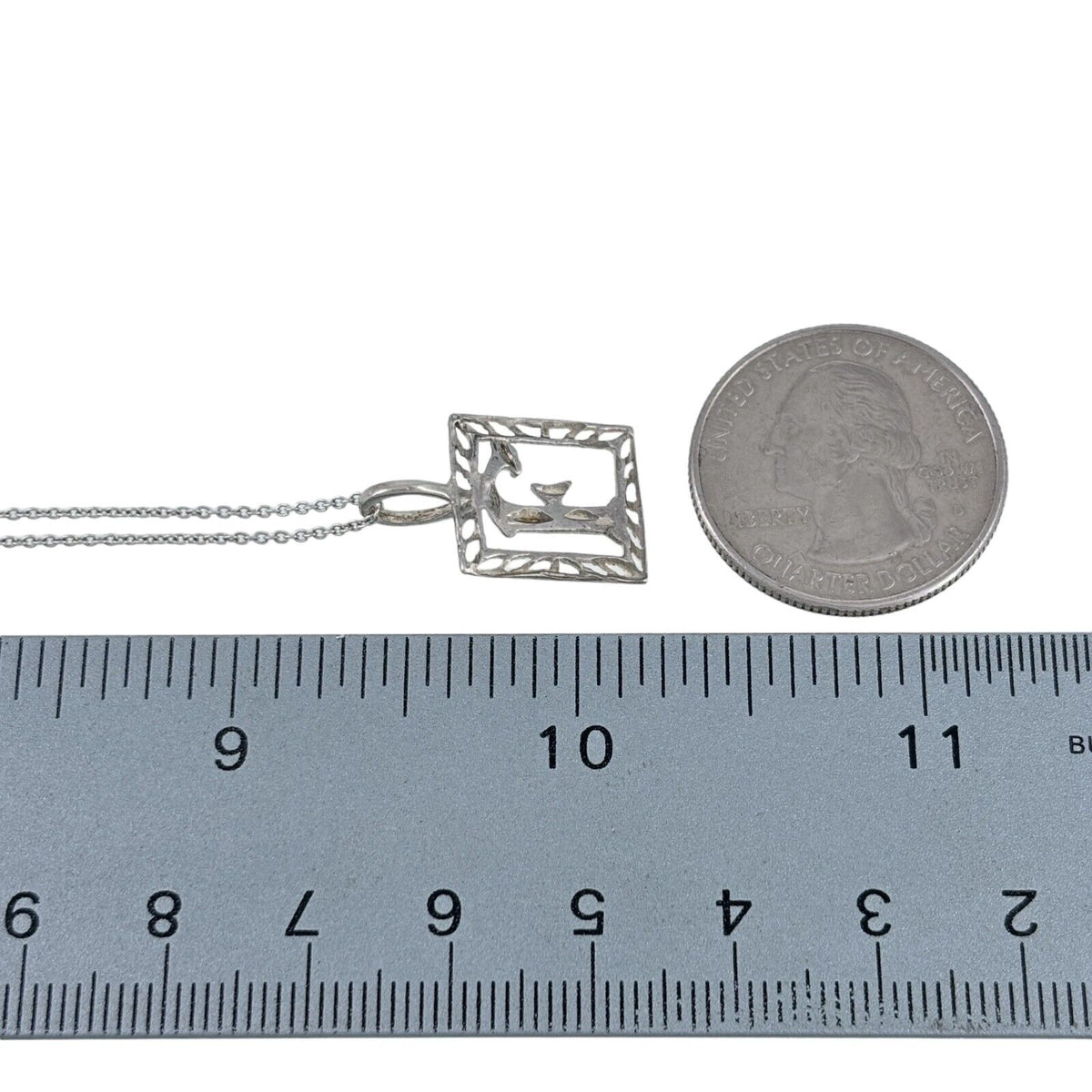 Vintage Sterling Silver 925 Cut-Out F Initial (Pendant Only)
