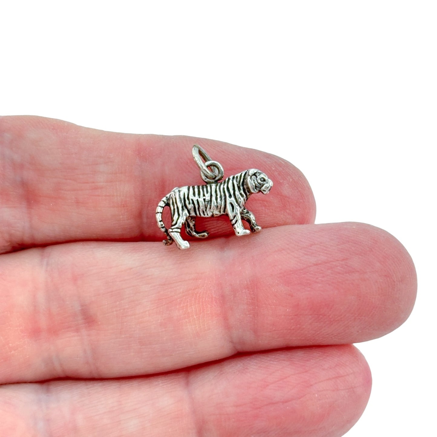 Vintage Sterling Silver 925 Tiger Charm