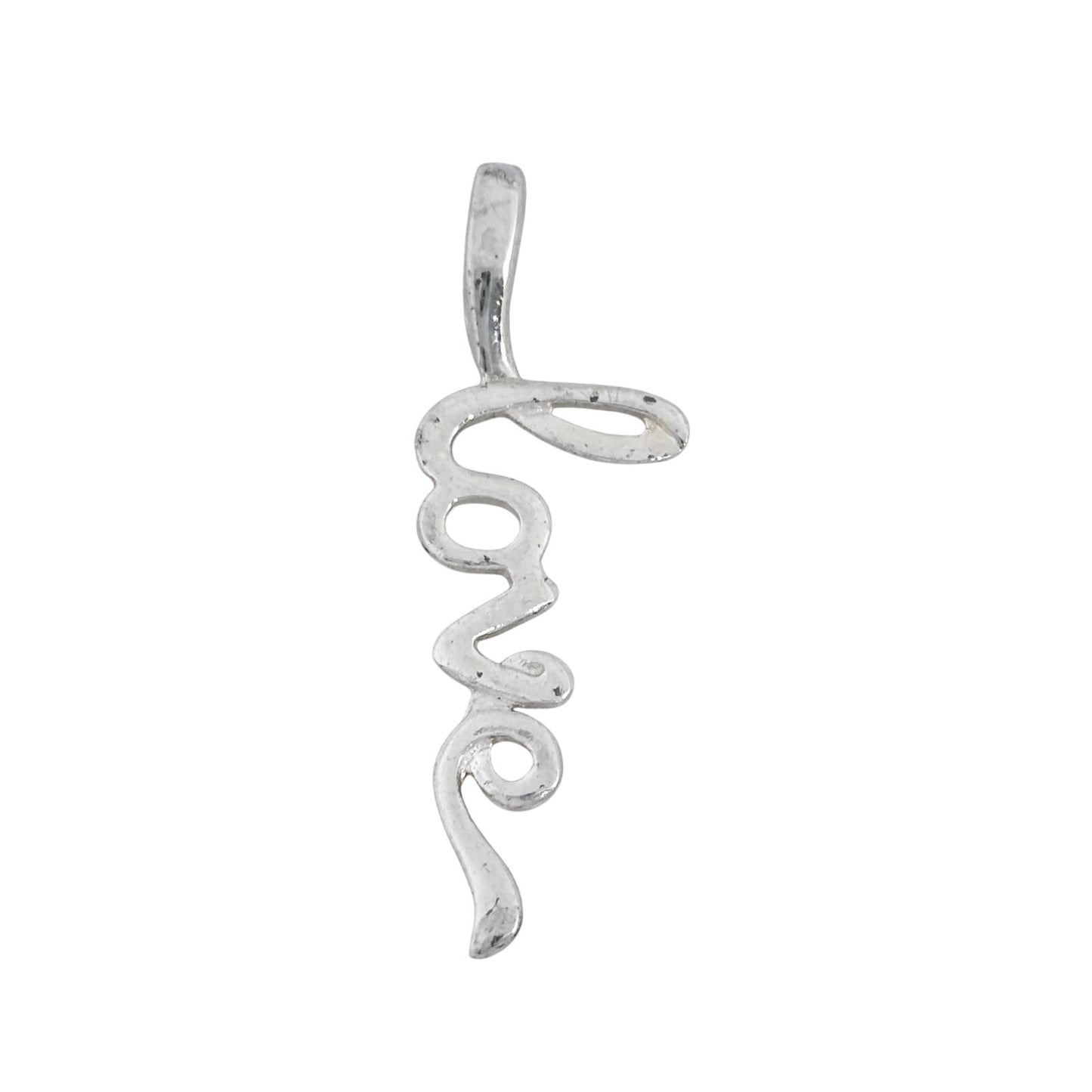 Vintage Sterling Silver 925 Love Script Pendant