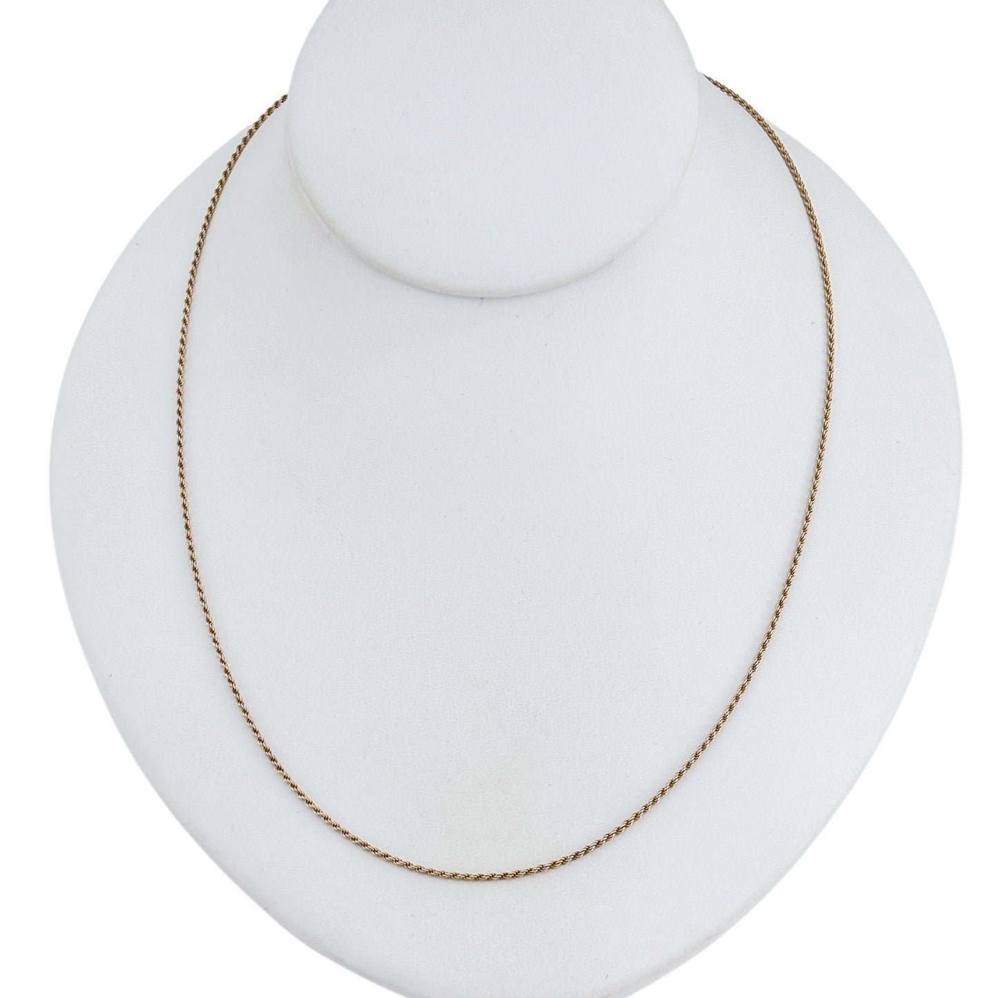 Vintage Gold-Tone Sterling Silver 925 Rope Chain Necklace 18"