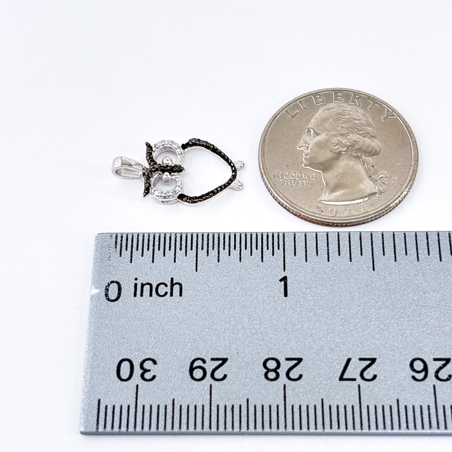 Vintage Sterling Silver 925 Cubic Zirconia Owl Pendant