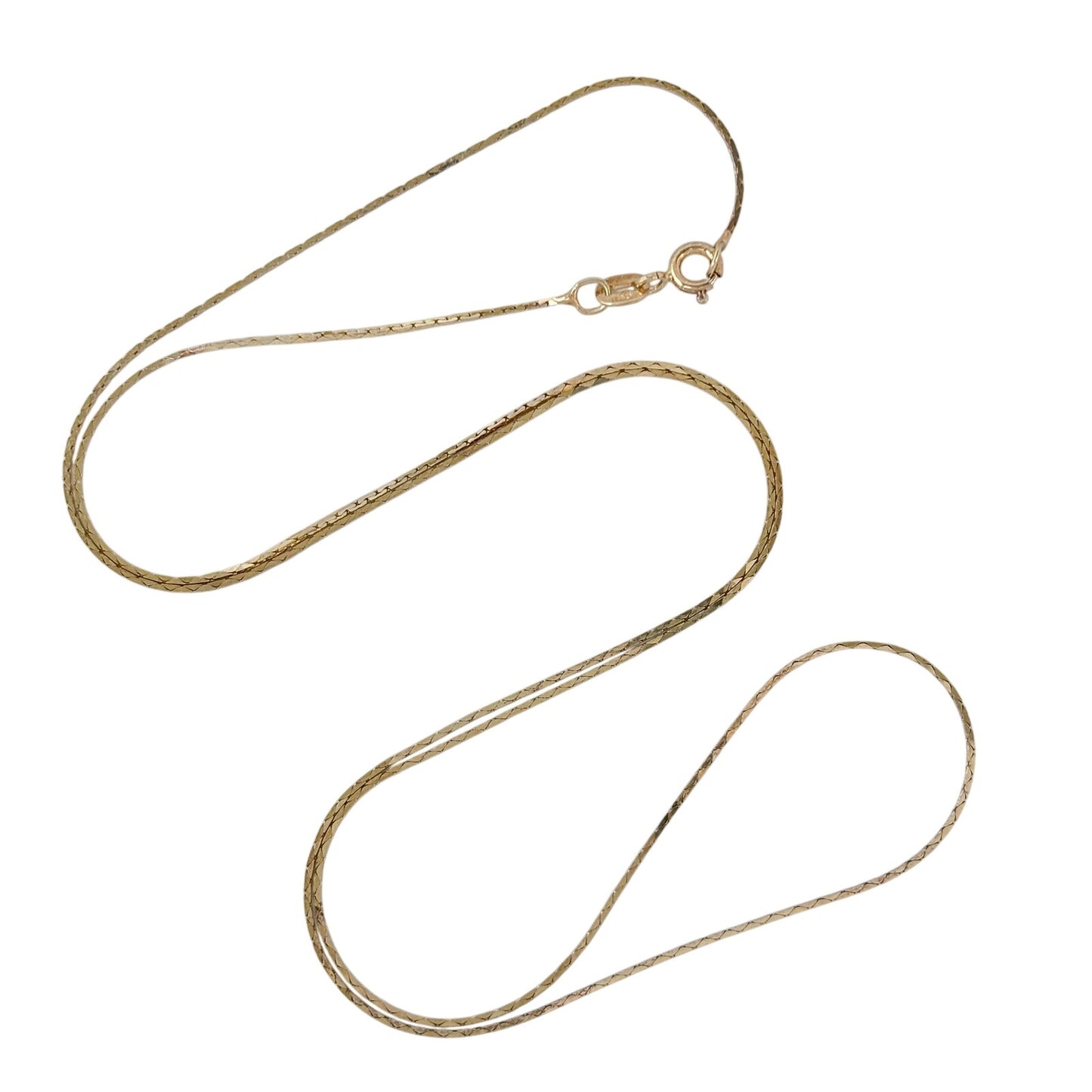 Vintage Danecraft Gold-Tone Sterling Silver 925 Cobra Link Chain Necklace 24"