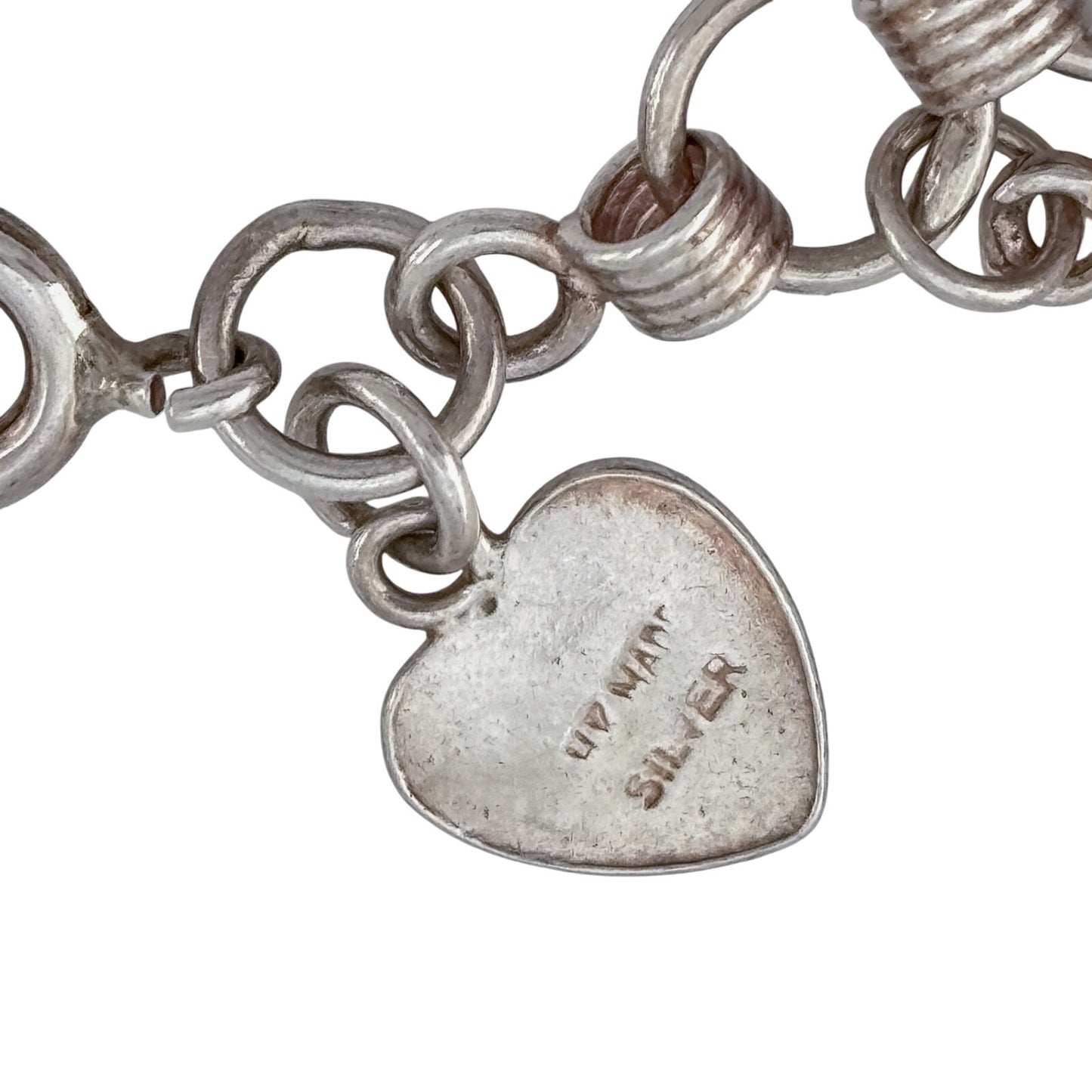Vintage Sterling Silver 925 Teddy Bear Charm Bracelet 7"-7.5"