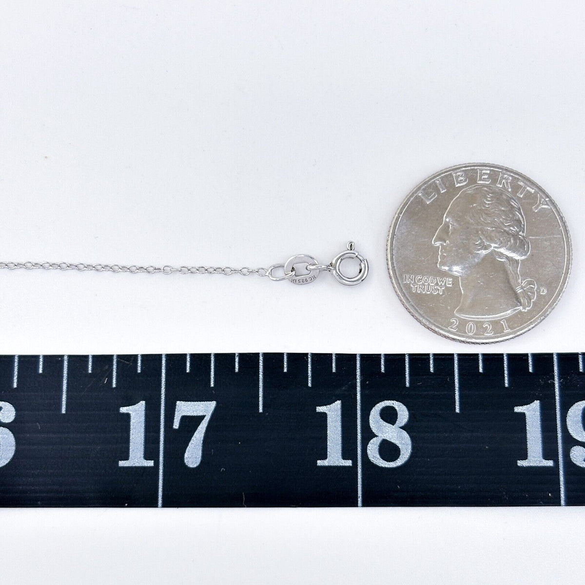 Vintage Sterling Silver 925 0.6mm Cable Chain Necklace 18”