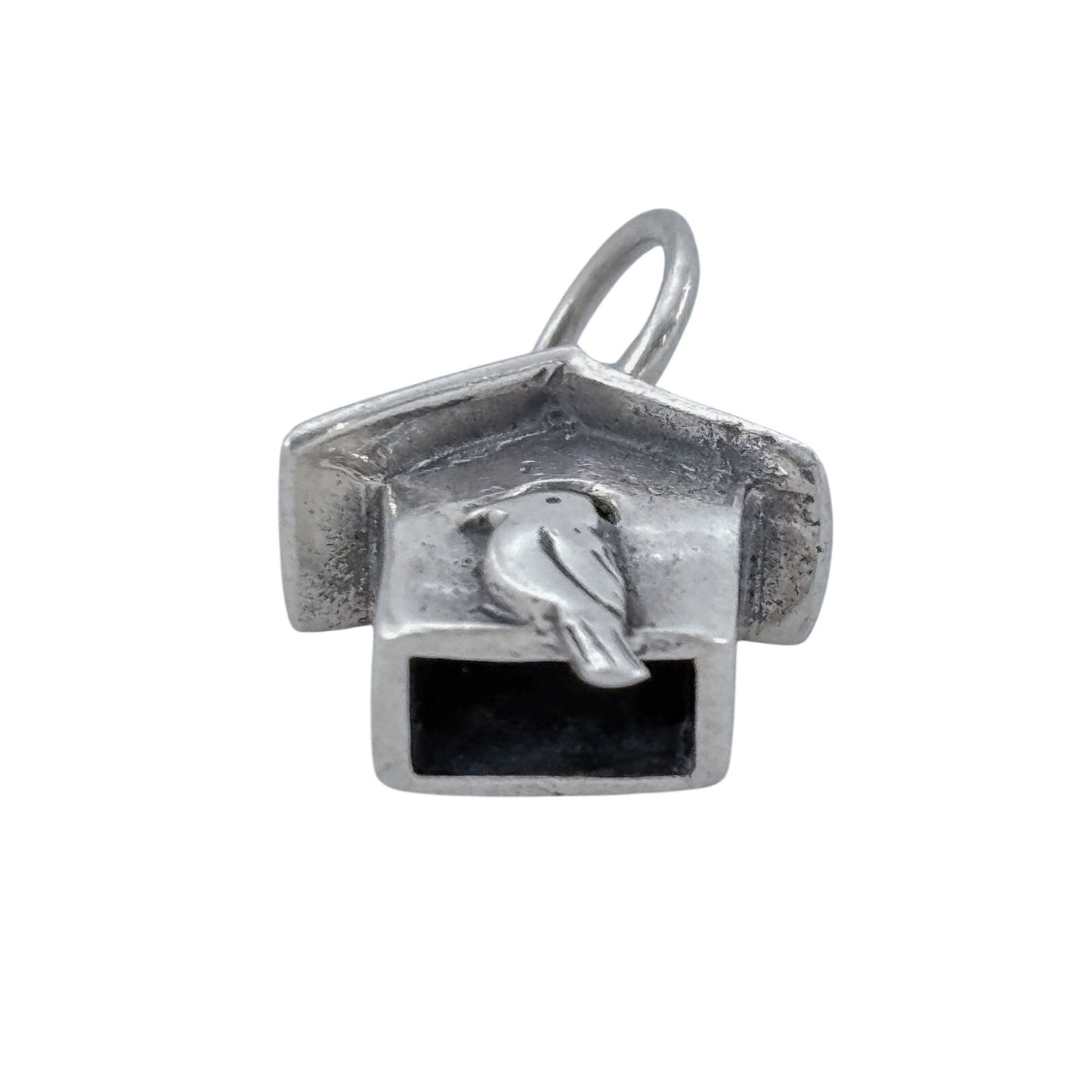 Vintage Sterling Silver 925 Birdhouse Bird Charm