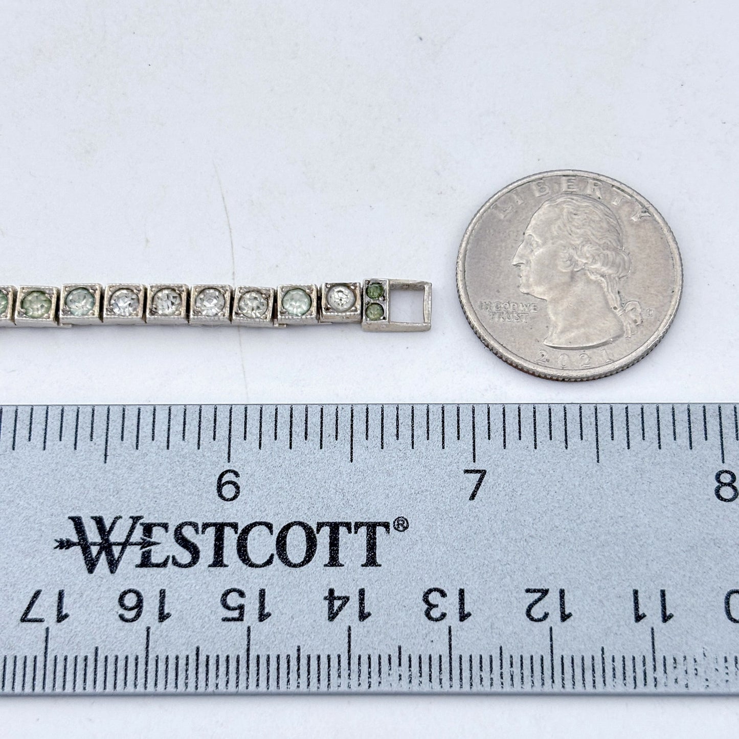 Vintage Otis Sterling Silver 925 Cubic Zirconia Tennis Bracelet 6.75"