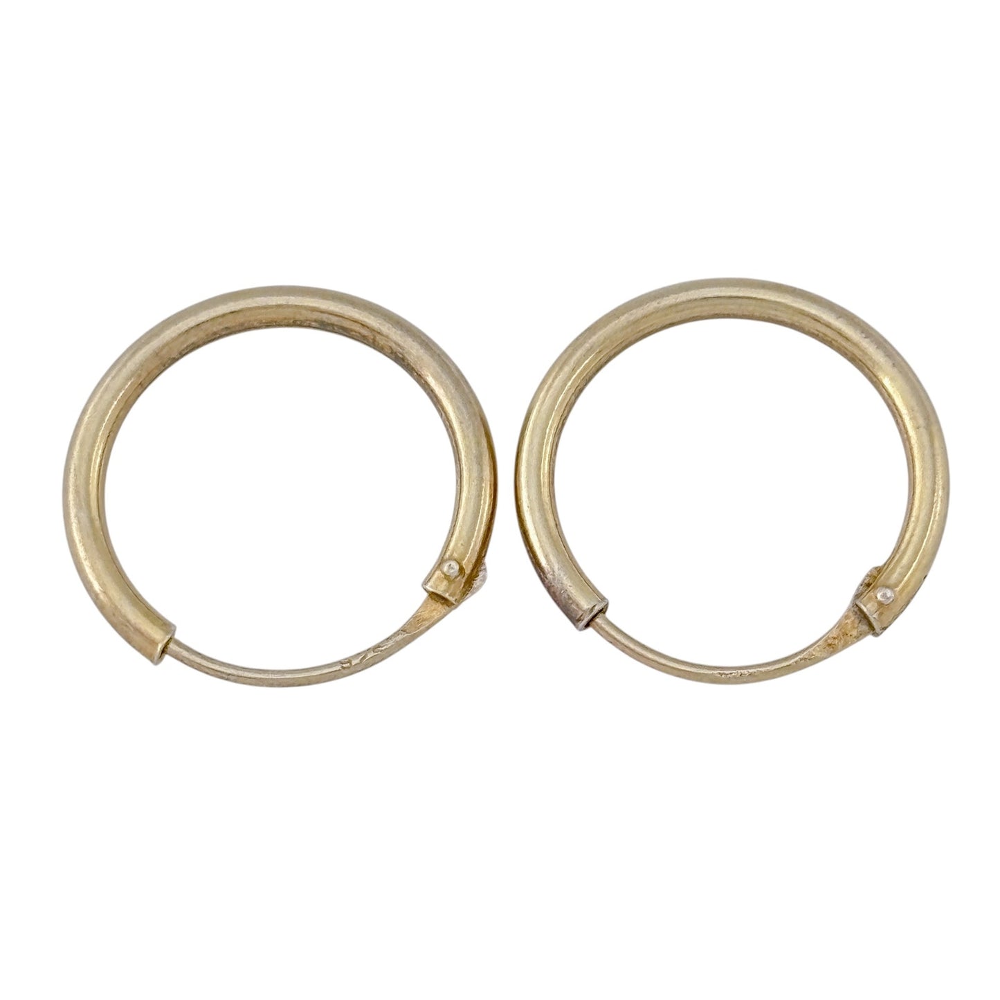 Vintage Gold-Tone Sterling Silver 925 Classic Hoop Earrings