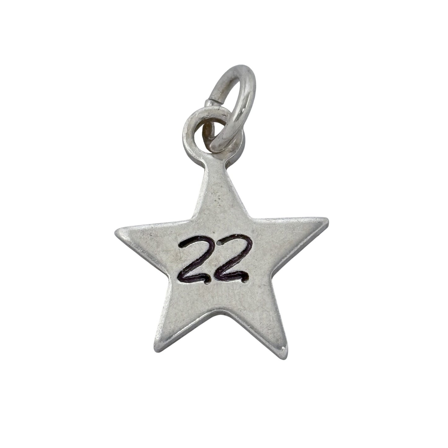 Vintage Sterling Silver 925 Star 22 Charm