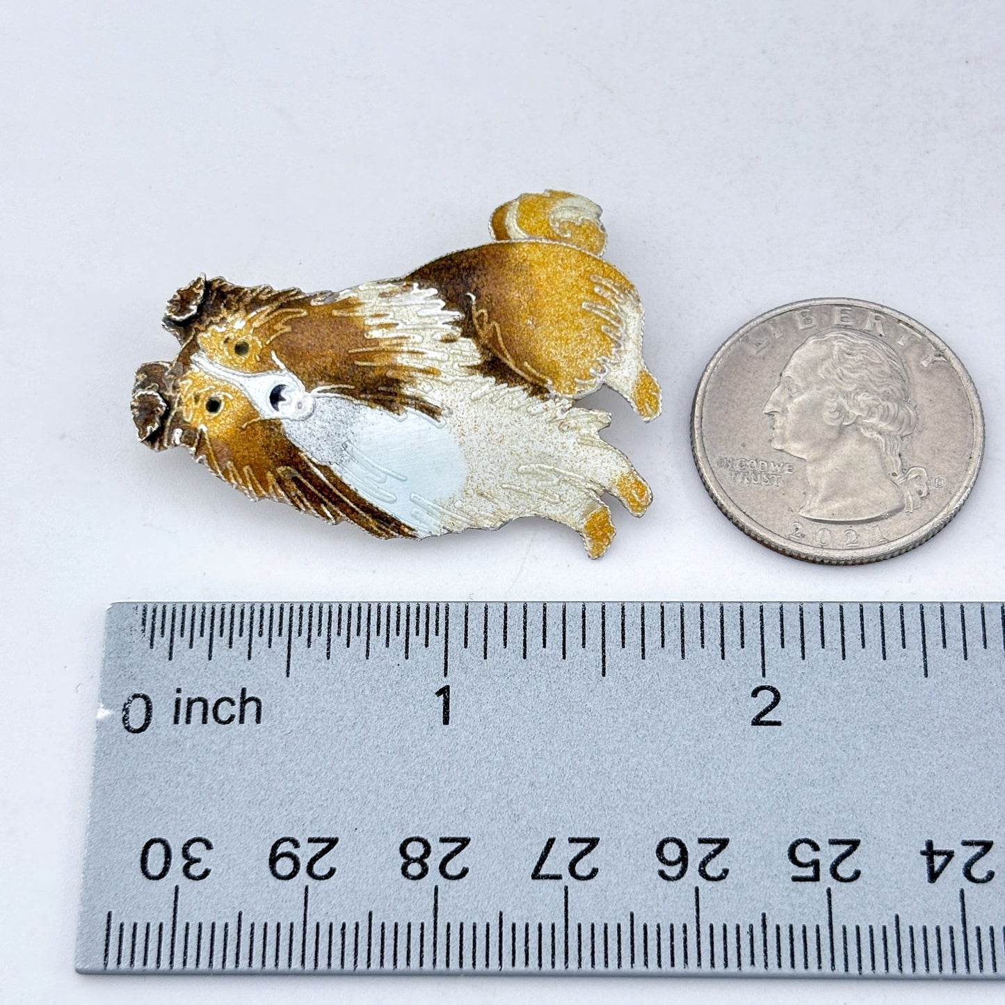 Vintage Sterling Silver 925 Shetland Sheepdog Brooch