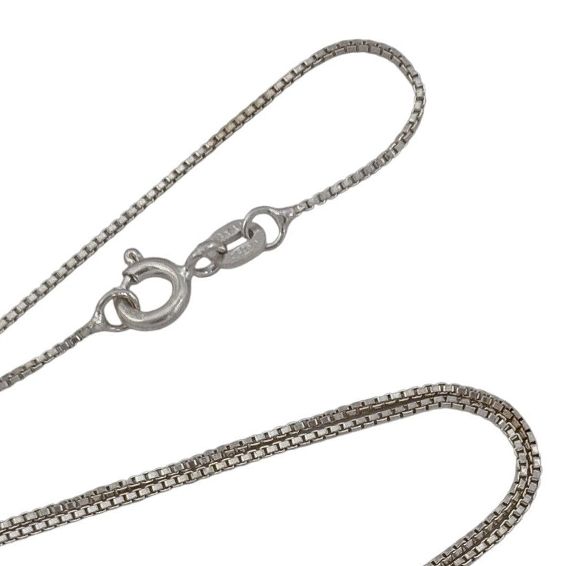 Vintage Italy Sterling Silver 925 Box Link Chain Necklace 18"