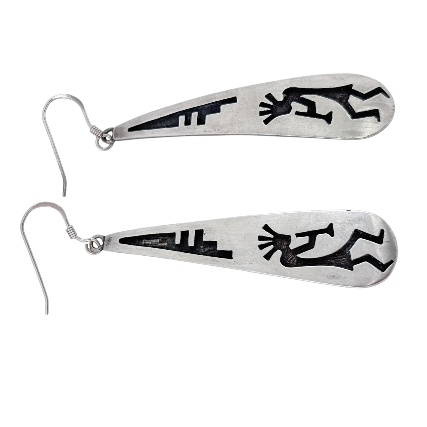 Vintage Sterling Silver 925 Kokopelli Dangle Earrings
