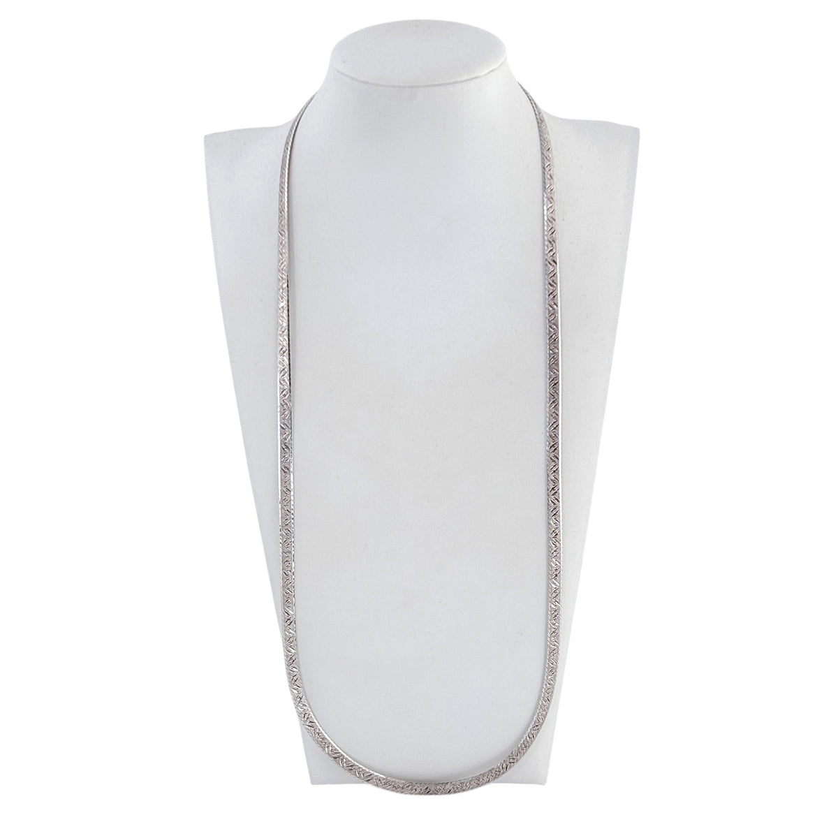 Vintage Milor Italy Sterling Silver 925 Herringbone Chain Necklace 28"