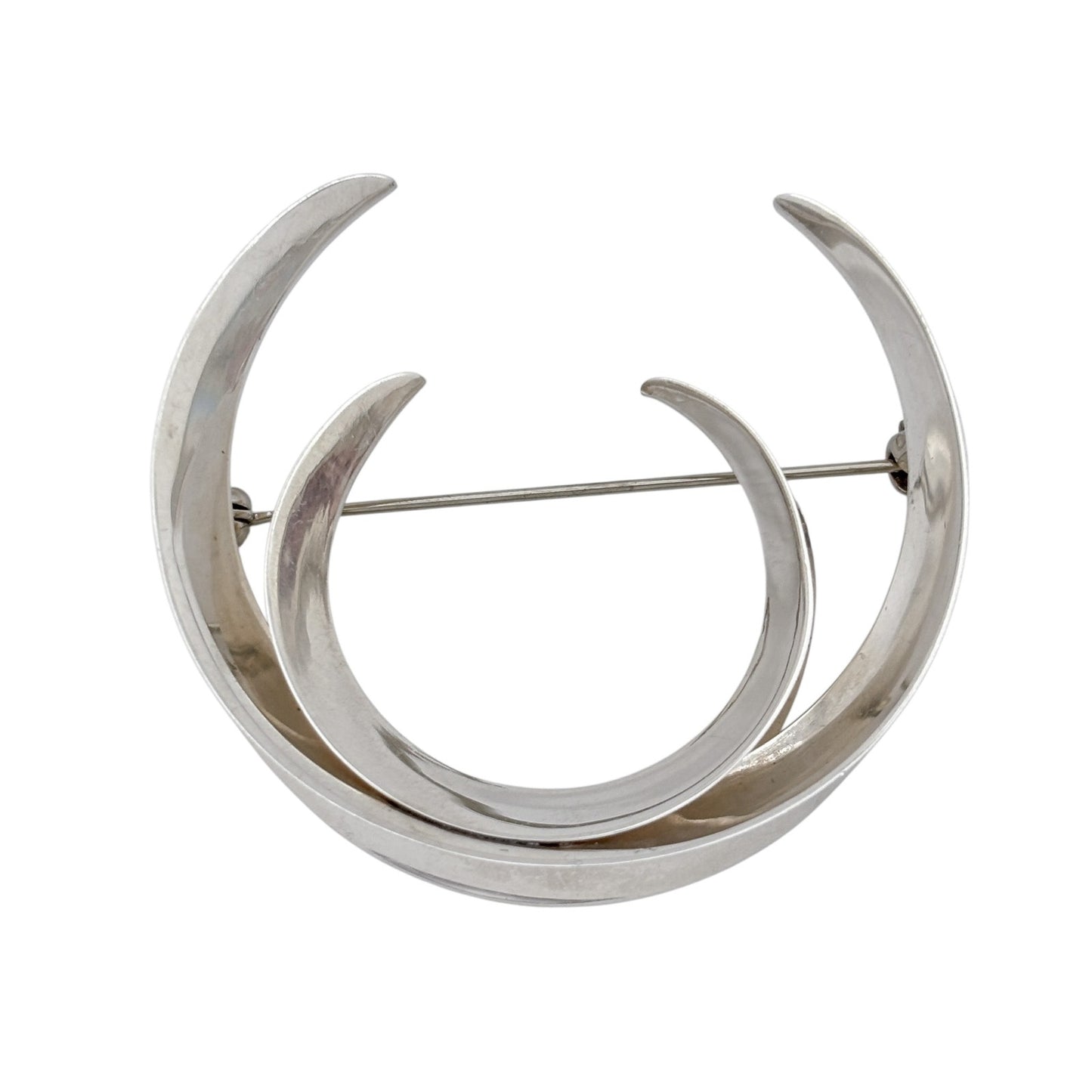 Vintage Sterling Silver 925 Crescent Brooch