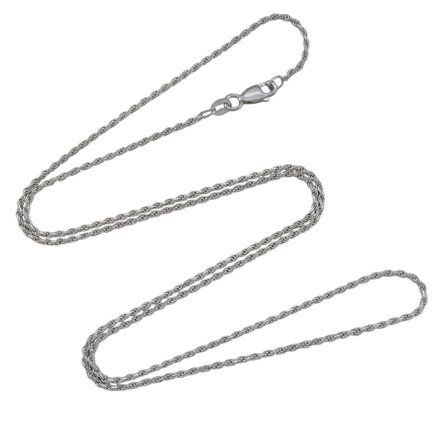 Vintage Italian Sterling Silver 925 Rope Link Chain Necklace 24"