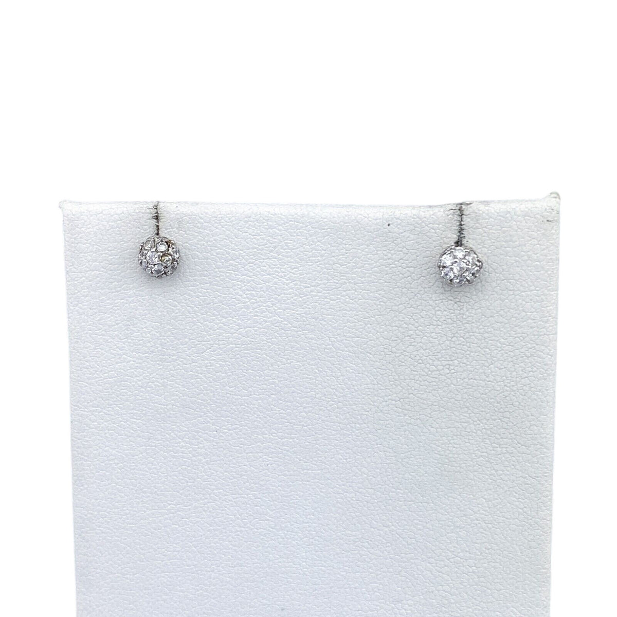 Vintage Sterling Silver 925 Crystal Ball Stud Earrings