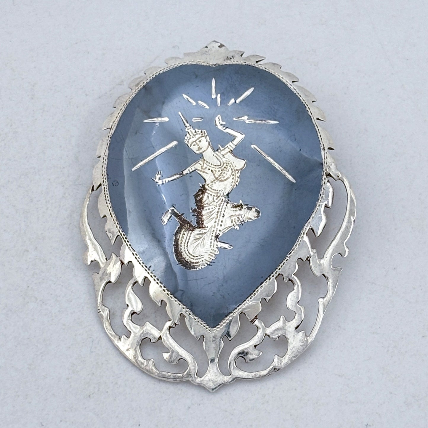 Vintage Sterling Silver 925 Thai Dancer Brooch