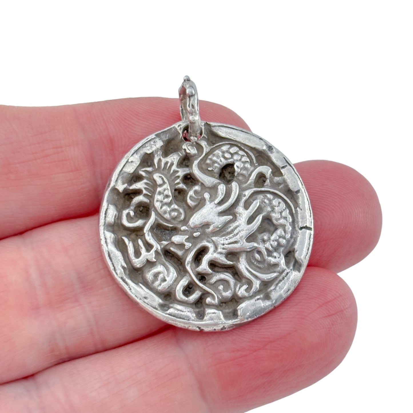 Vintage Sterling Silver 925 Dragon Pendant