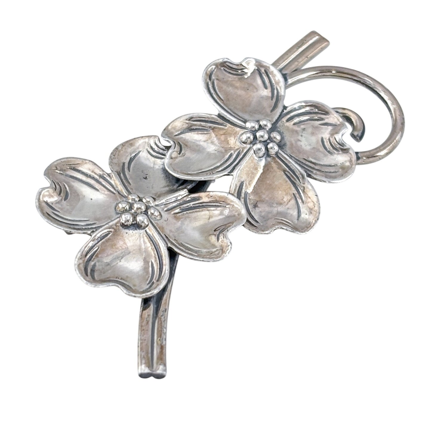 Vintage Sterling Silver 925 Dogwood Flower Brooch