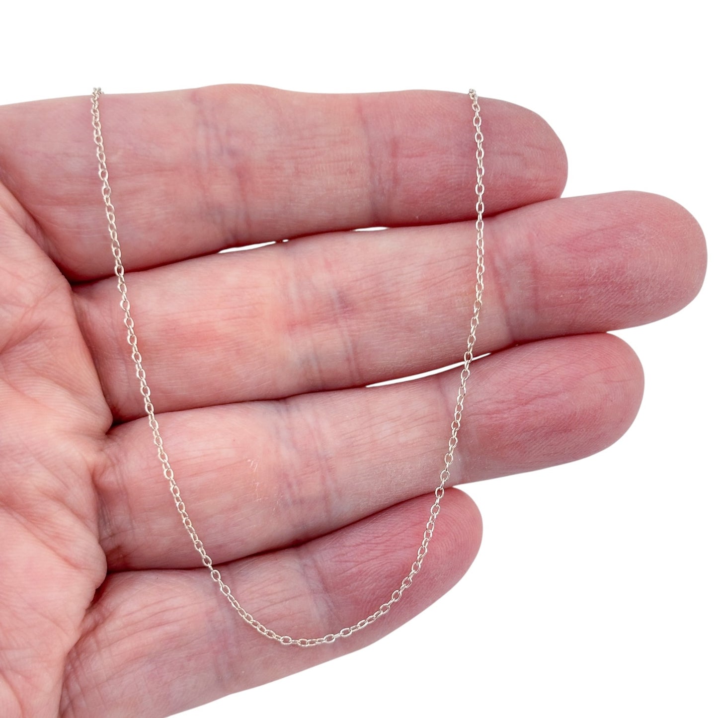 Vintage Sterling Silver 925 Cable Link Chain Necklace 18.5"