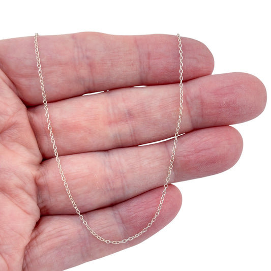 Vintage Sterling Silver 925 Cable Link Chain Necklace 18.5"
