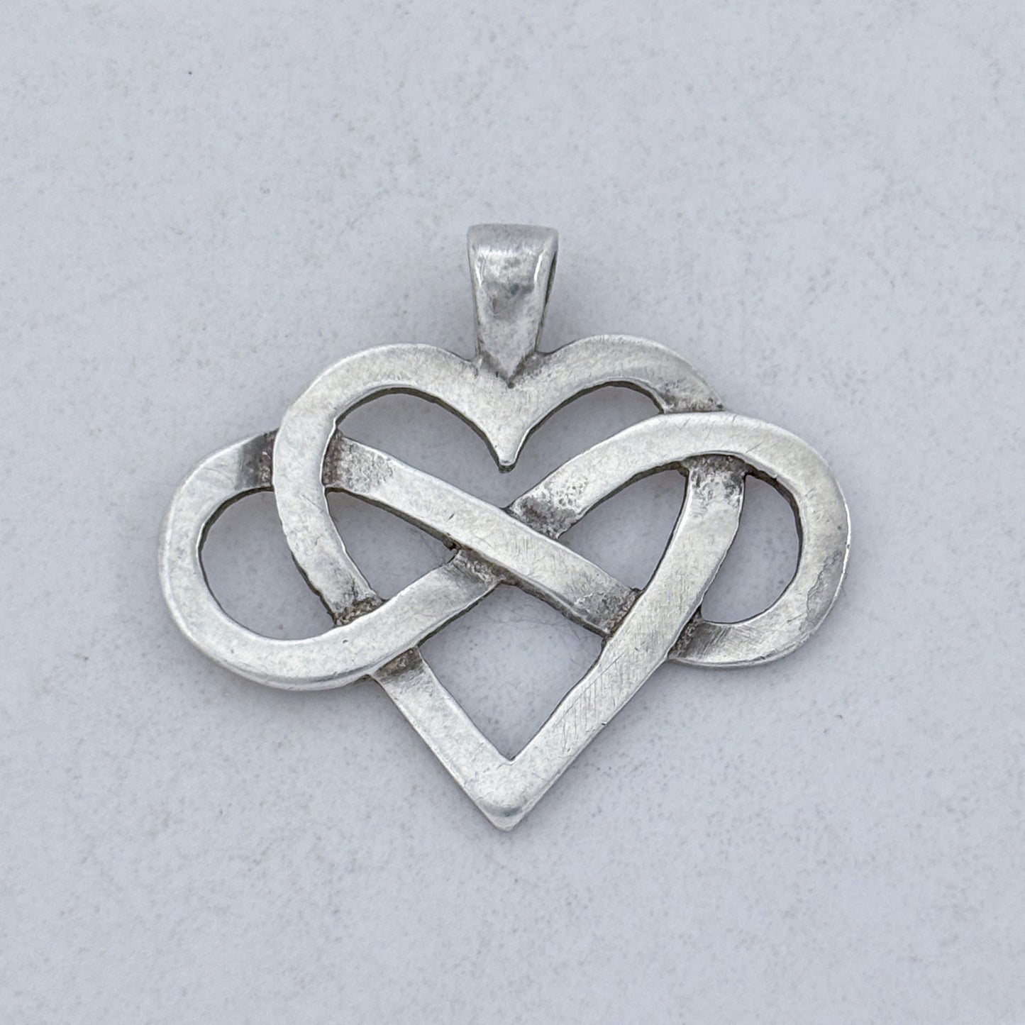 Vintage Sterling Silver 925 Heart Infinity Pendant