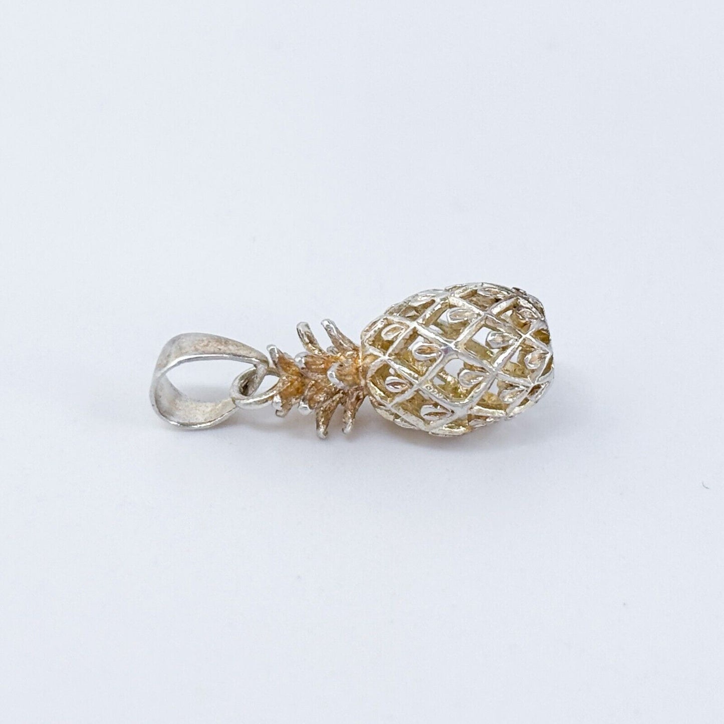 Vintage Sterling Silver 925 Filigree Pineapple Pendant
