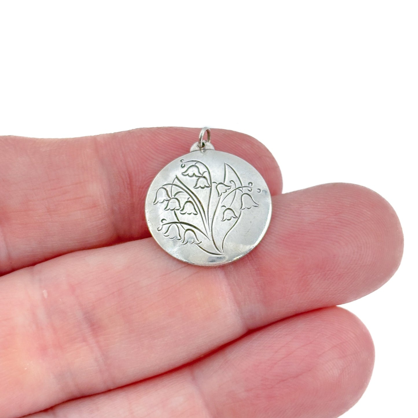 Vintage Sterling Silver 925 Lily Of The Valley Pendant