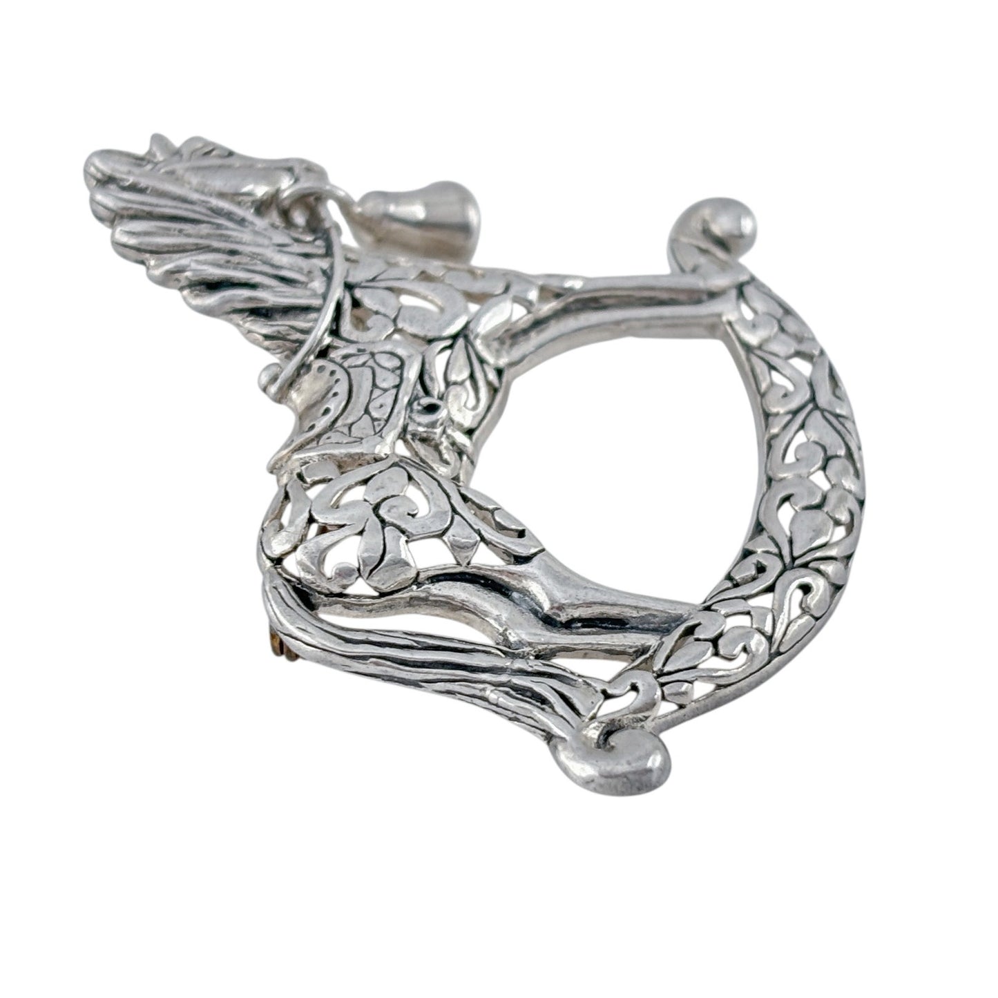 Vintage Jezlaine Sterling Silver 925 Rocking Horse Brooch