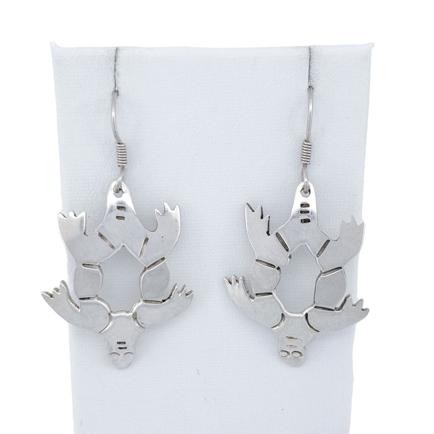 Vintage Taxco Mexico Sterling Silver 925 Turtle Dangle Earrings