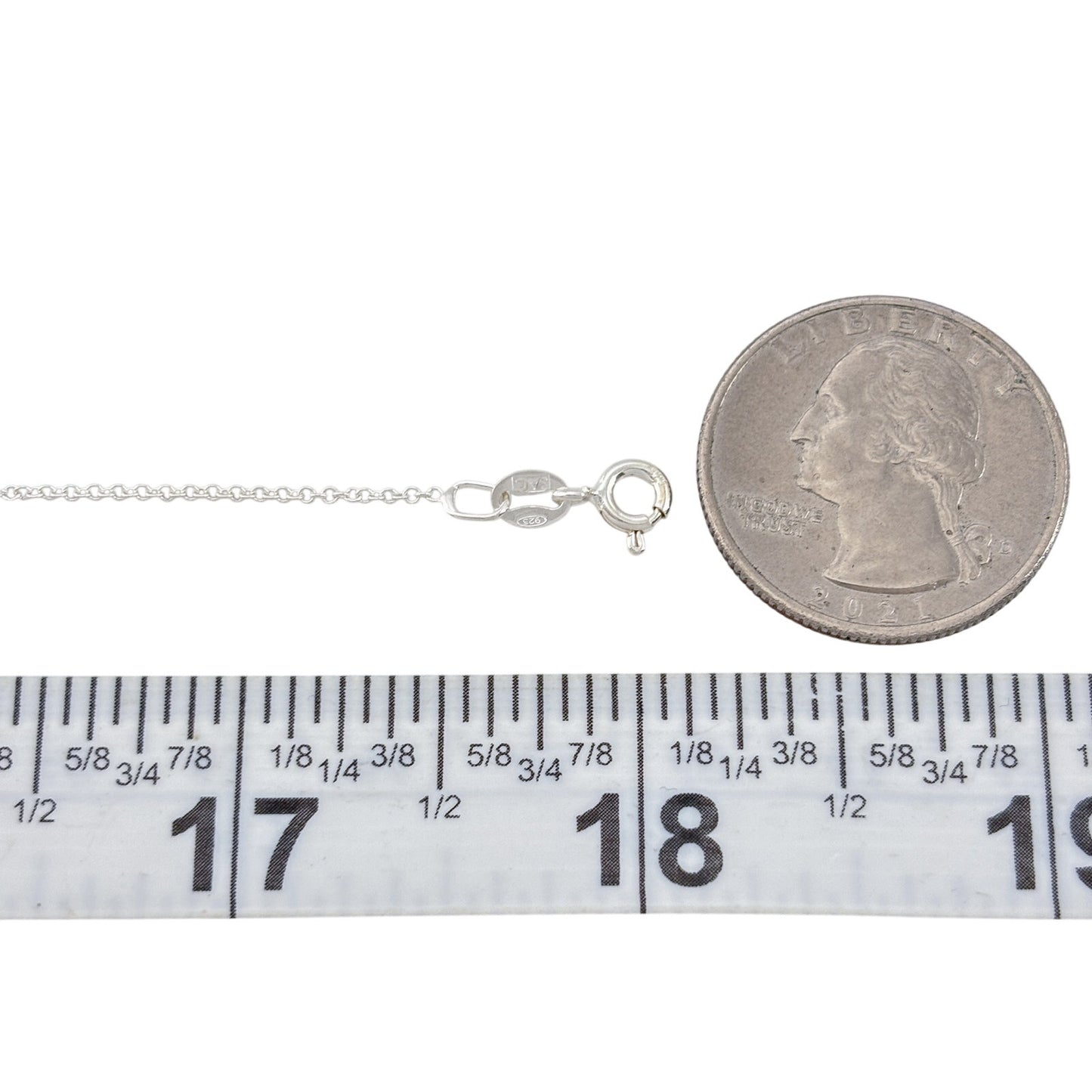 Vintage Sterling Silver 925 Round Link Chain Necklace 18"