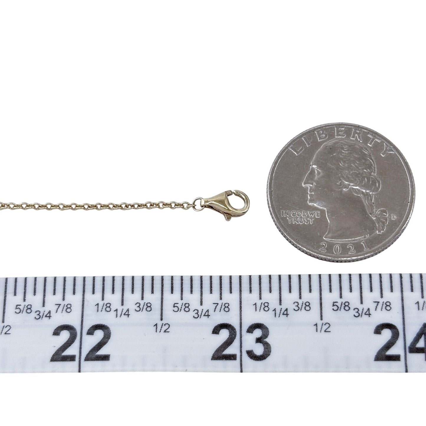 Vintage Gold-Tone Sterling Silver 925 Cable Link Chain Necklace 21"-23"