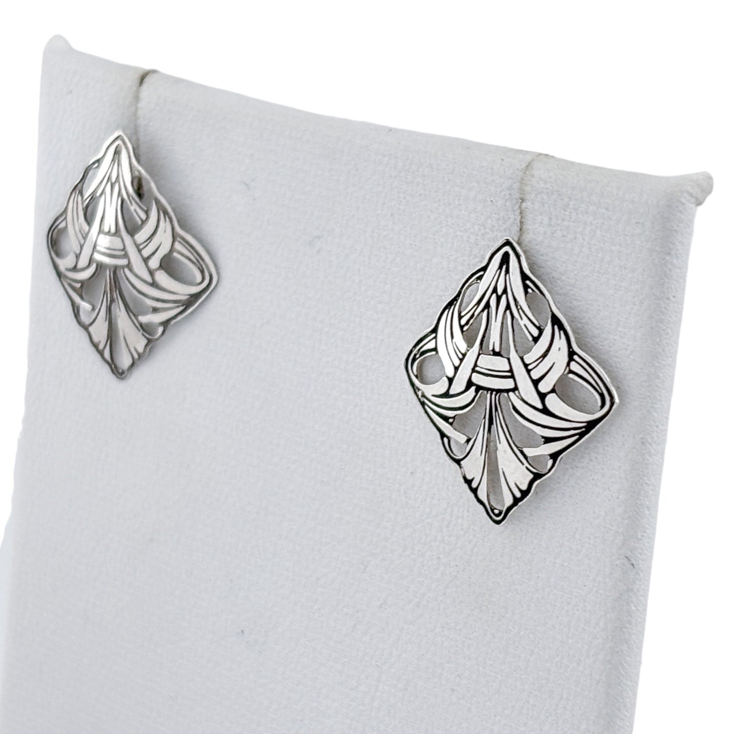 Vintage Sterling Silver 925 Openwork Art Deco Earrings