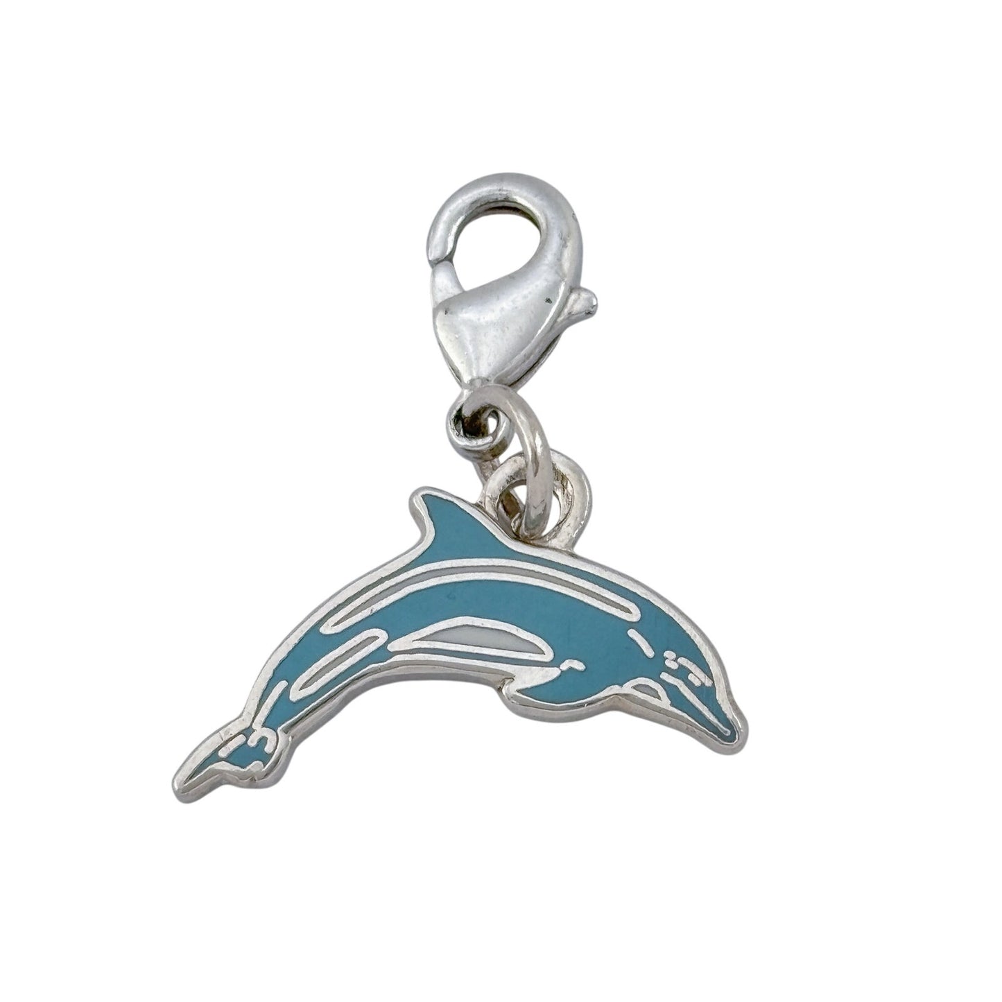 Vintage Sterling Silver 925 Enamel Dolphin Charm