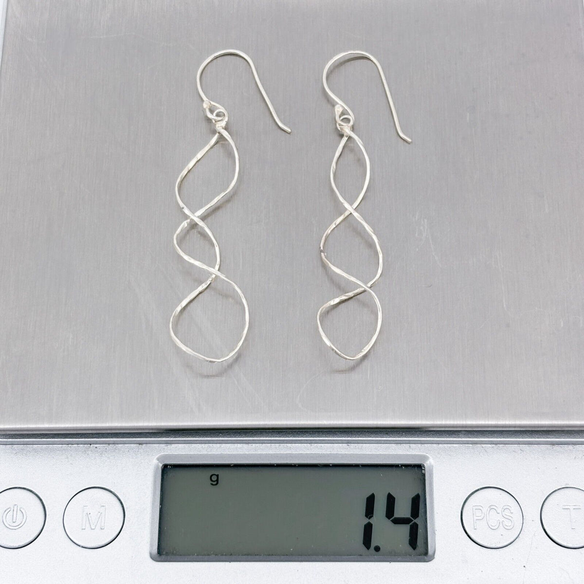Vintage Sterling Silver 925 Twisted Drop Dangle Earrings