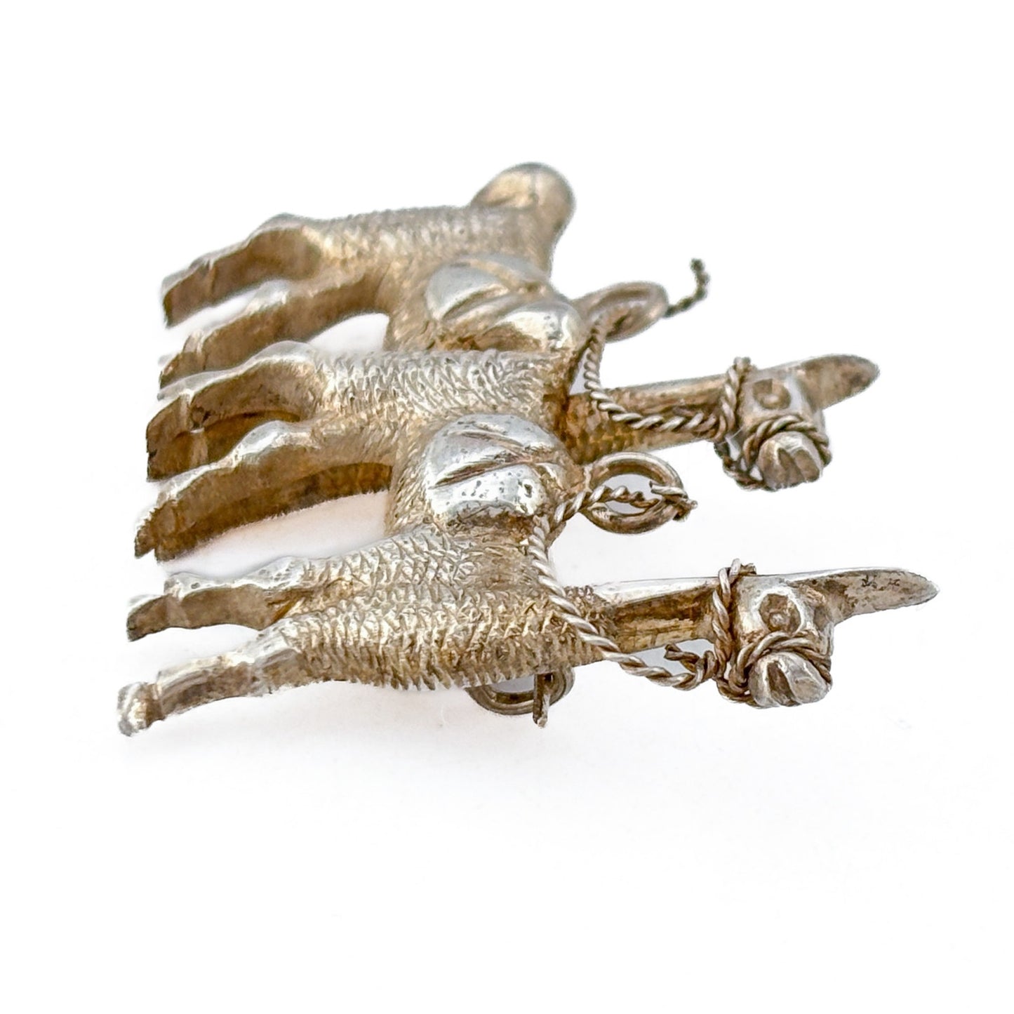 Vintage Sterling Silver 925 Llama Duo Brooch