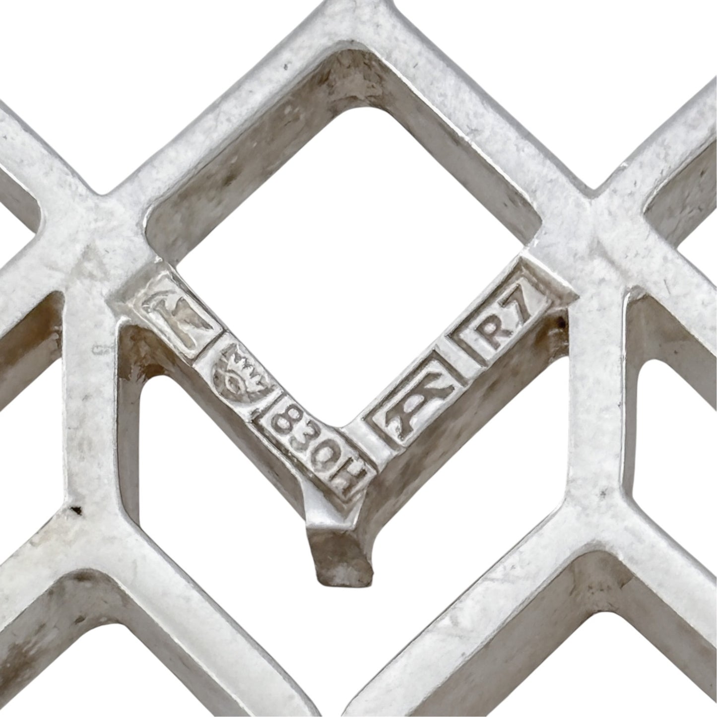 Vintage Sterling Silver Geometric Openwork Brooch