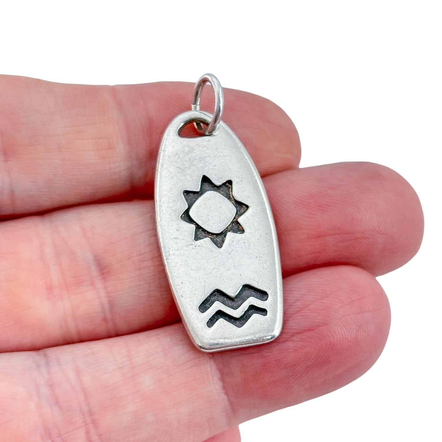Vintage Sterling Silver 925 Paddlers Paddle Board Amulet Pendant