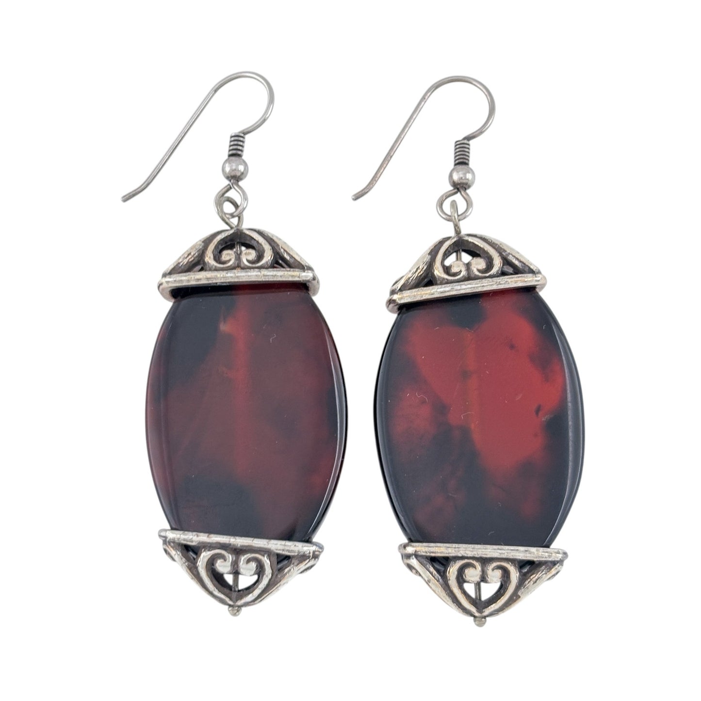 Vintage Sterling Silver 925 Carnelian Earrings