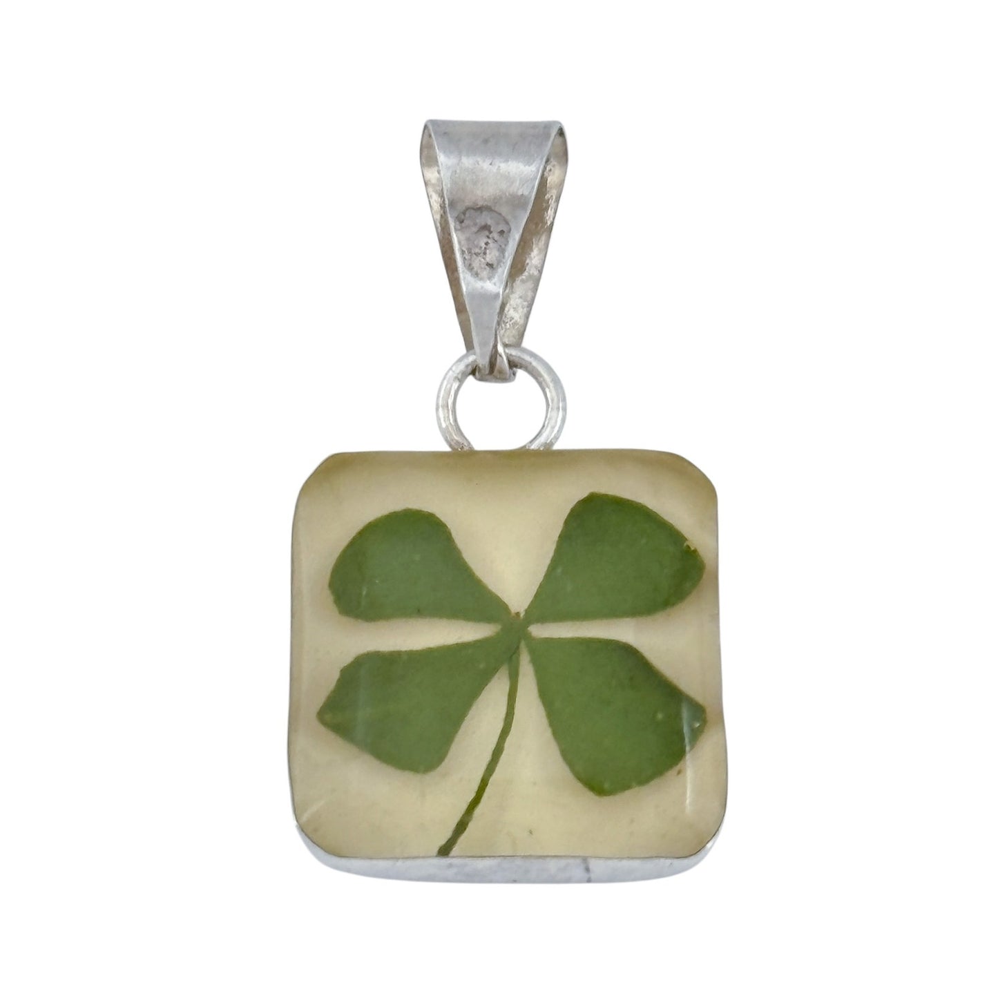 Vintage Sterling Silver 925 Four Leaf Clover Pendant