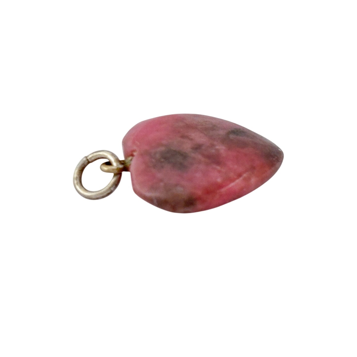 Vintage Sterling Silver 925 Rhodonite Heart Pendant