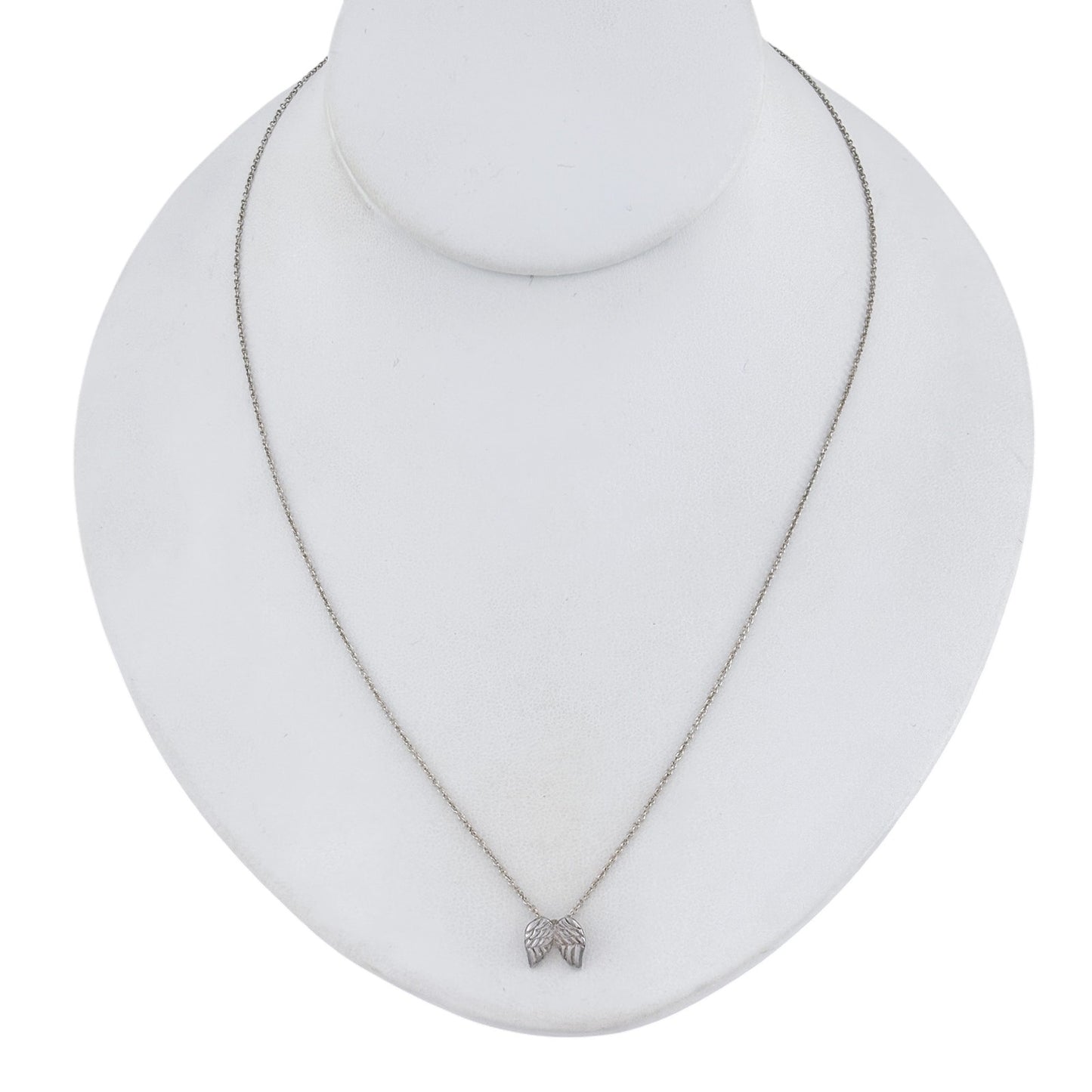 Vintage Sterling Silver 925 Angel Wings Pendant Necklace 19"