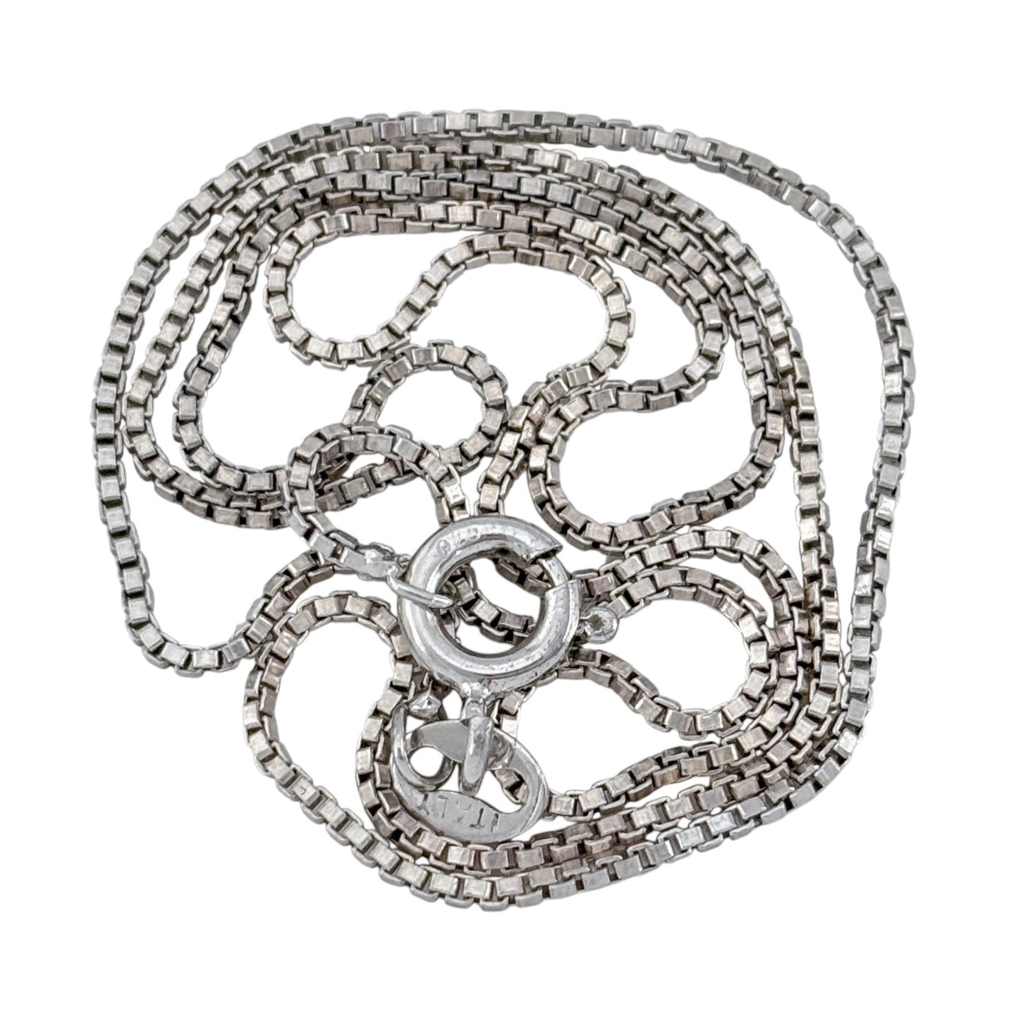 Vintage Italy Sterling Silver 925 Box Link Chain Necklace 16"