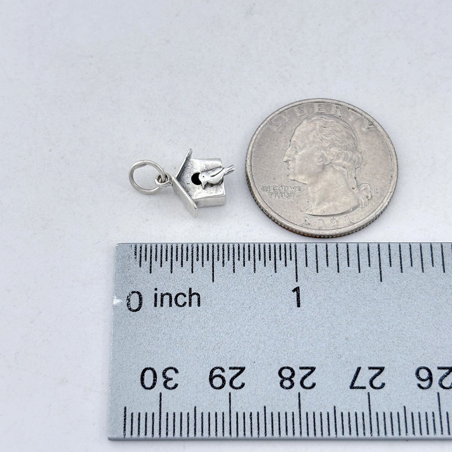 Vintage Sterling Silver 925 Birdhouse Bird Charm