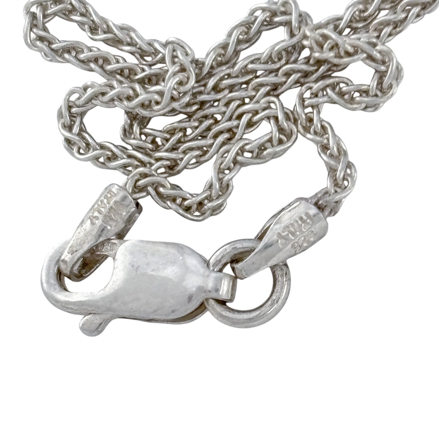 Vintage Italy Sterling Silver 925 Wheat/Spiga Chain Necklace 16"