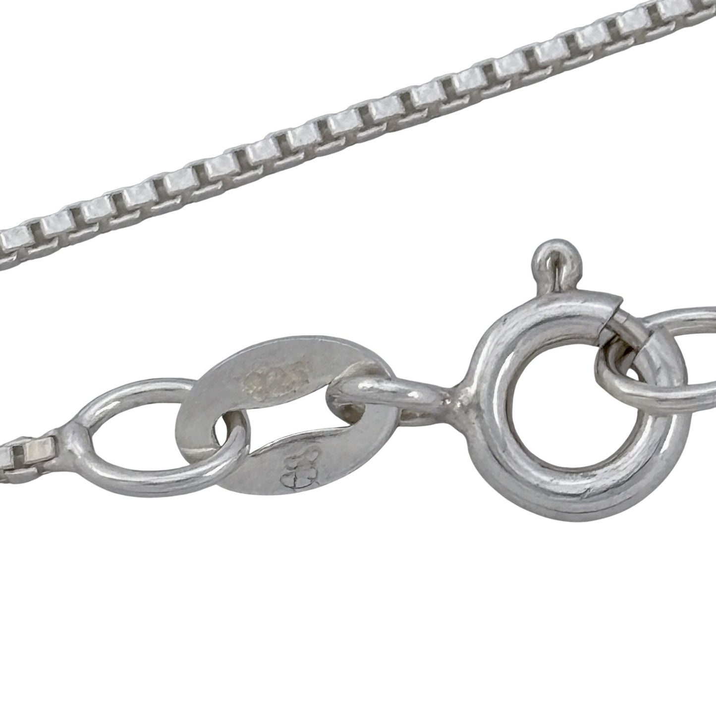 Vintage Sterling Silver 925 Box Link Chain Necklace 18"